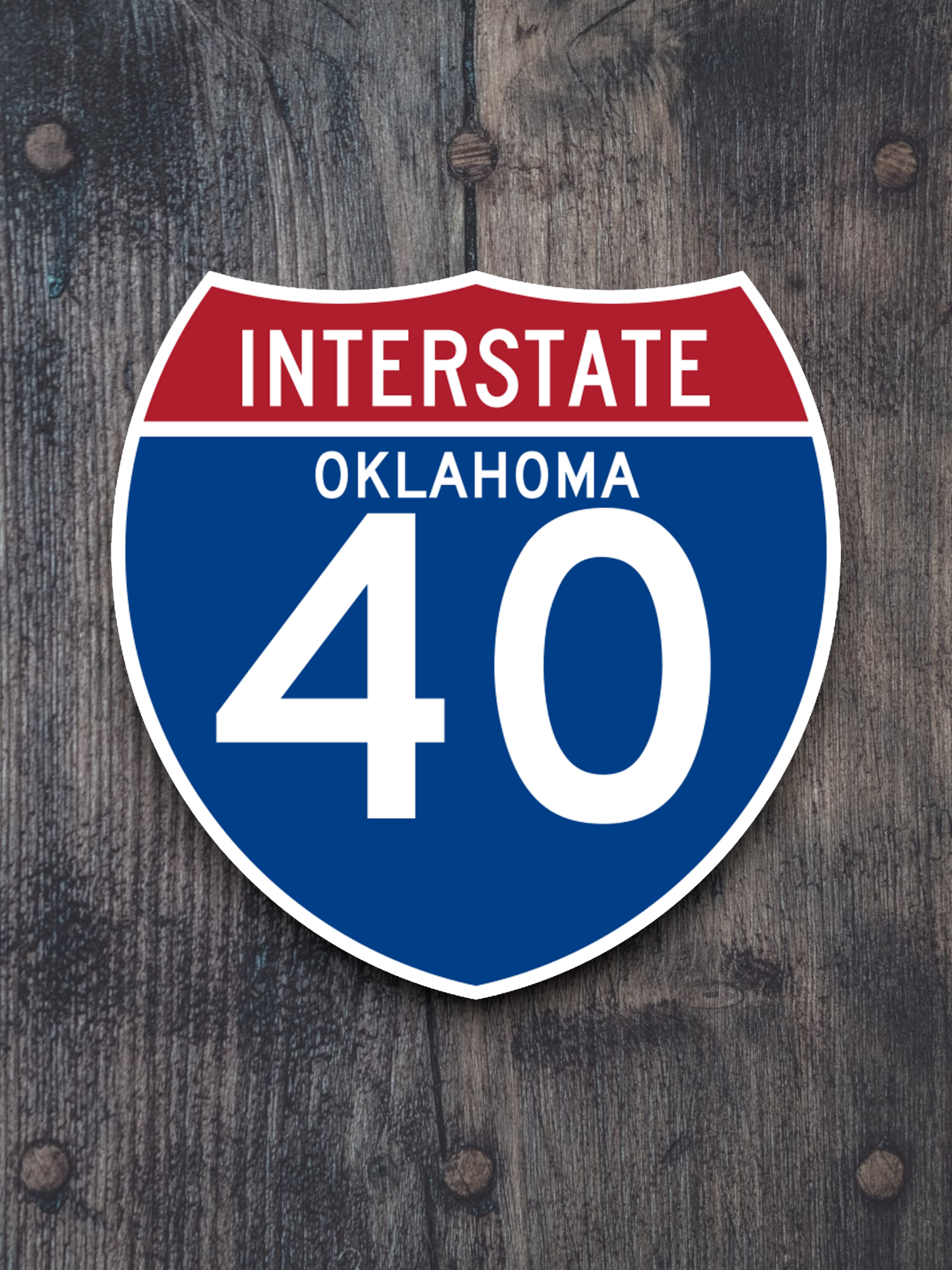 Interstate I-40 Oklahoma - Road Sign Sticker