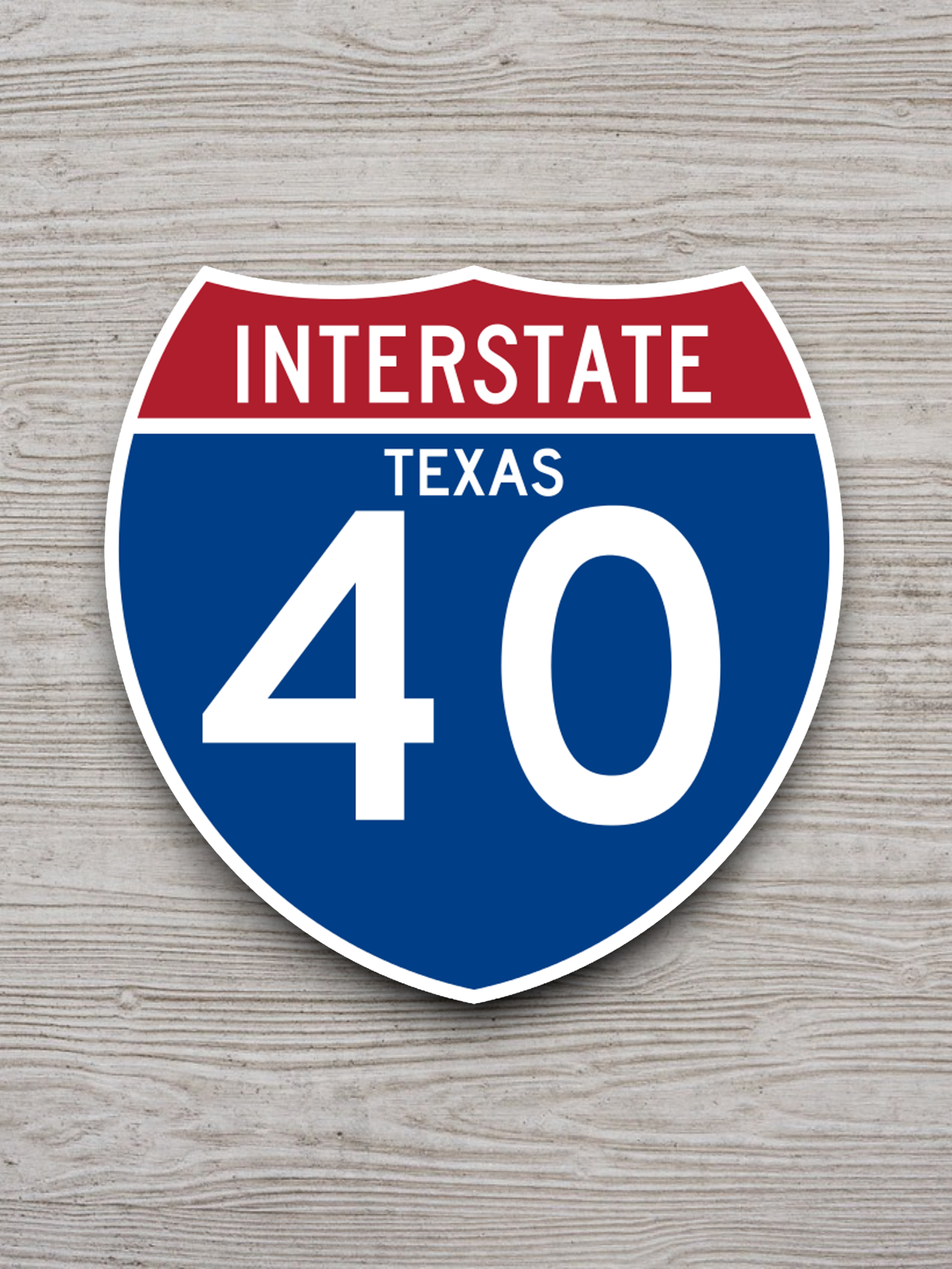 Interstate I-40 Texas - Road Sign Sticker