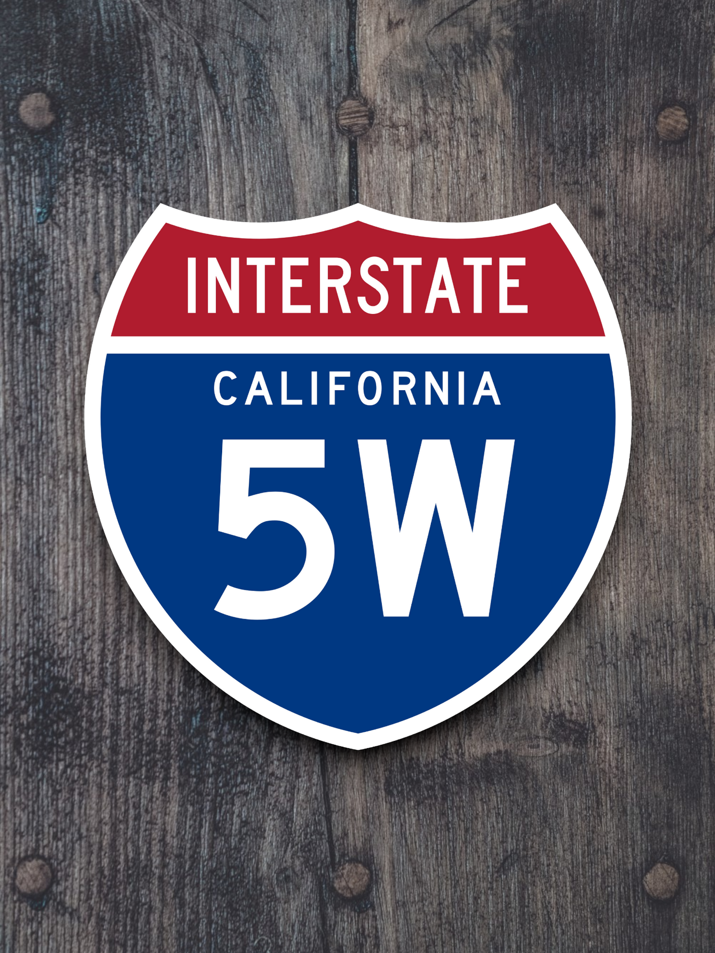 Interstate I-5W California - Road Sign Sticker