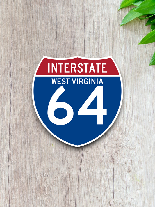 Interstate I-64 West Virginia - Road Sign Sticker