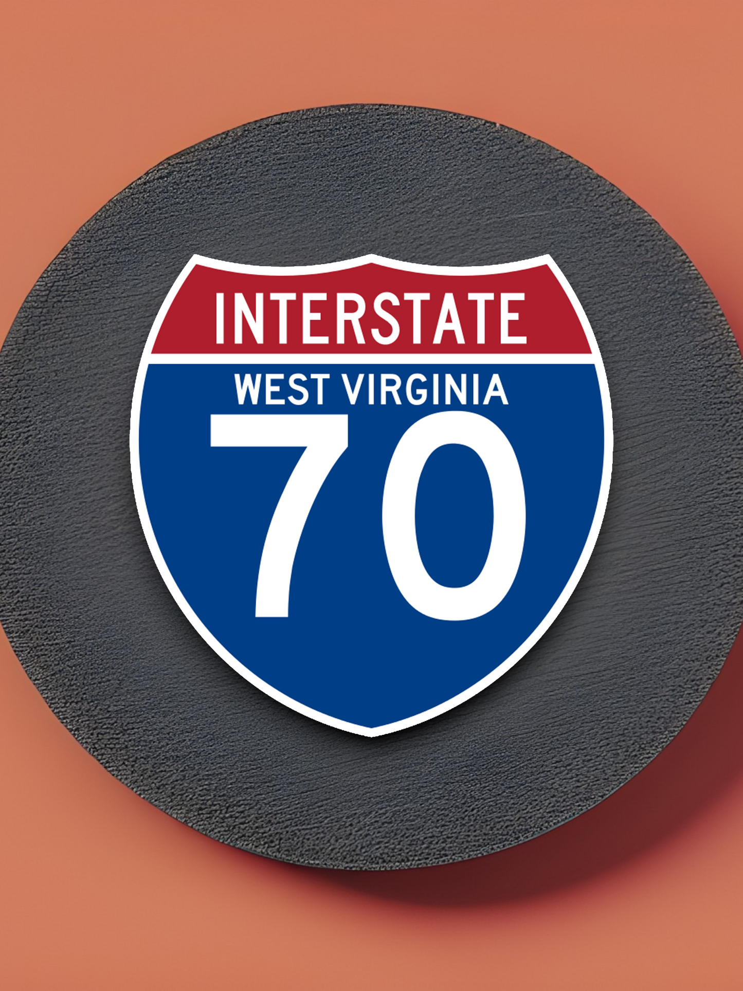 Interstate I-70 West Virginia - Road Sign Sticker