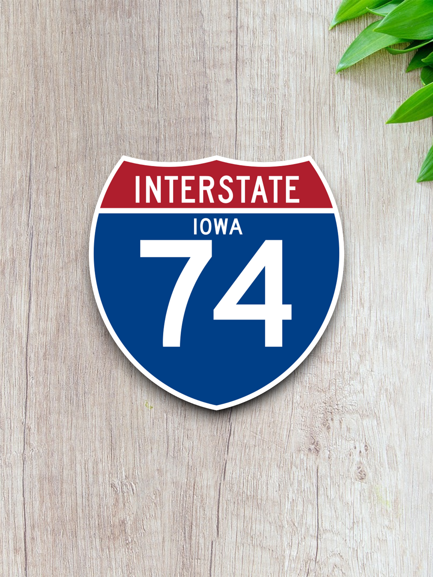Interstate I-74 Iowa - Road Sign Sticker