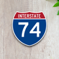 Interstate I-74 Sticker