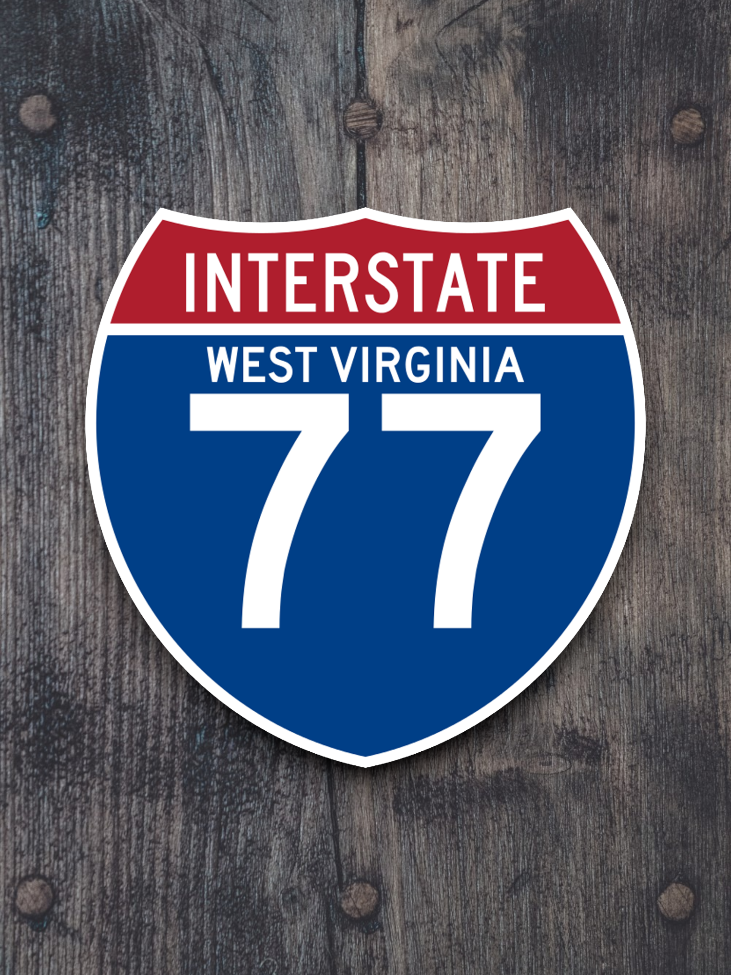 Interstate I-77 West Virginia - Road Sign Sticker