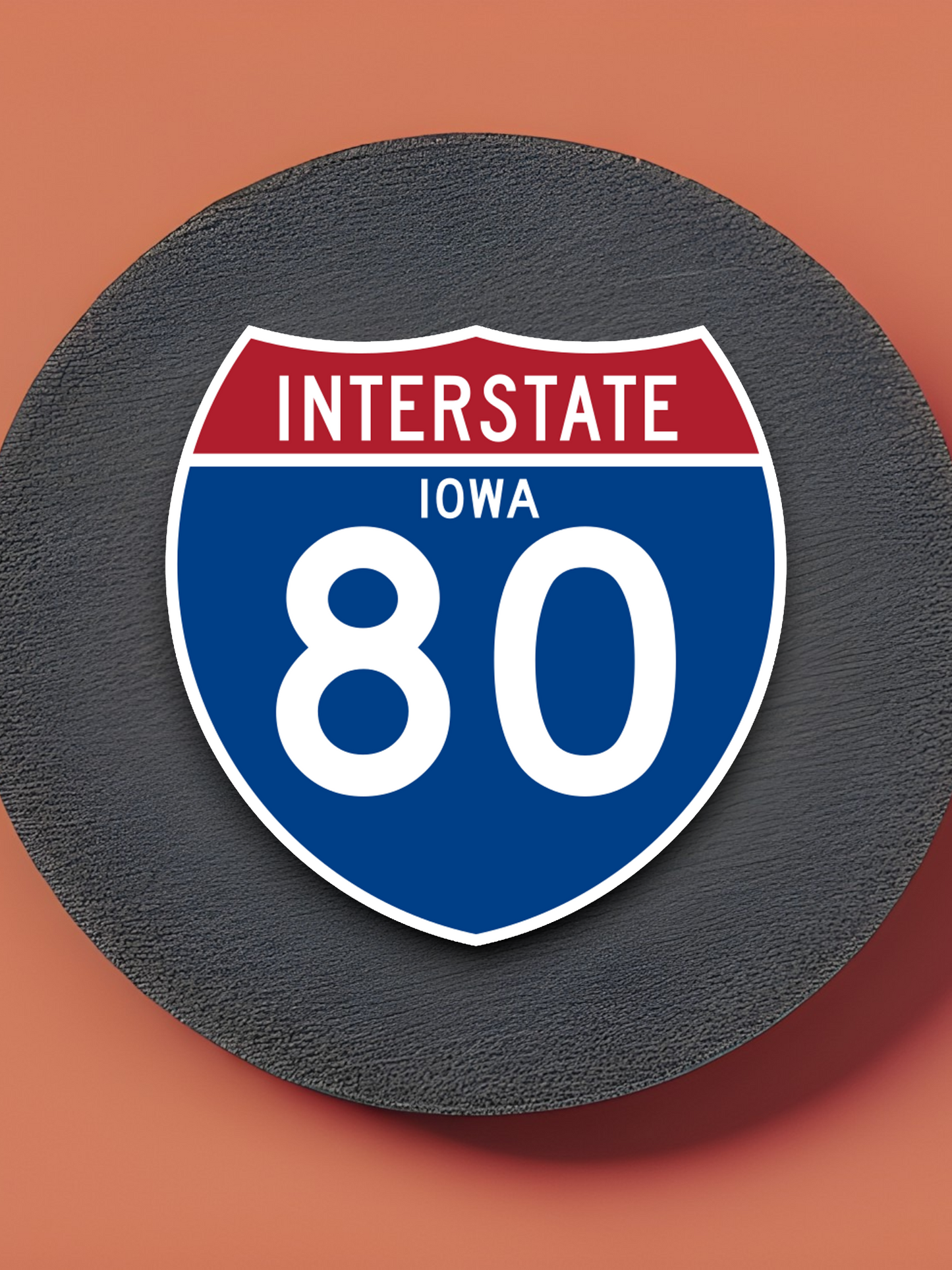 Interstate I-80 Iowa - Road Sign Sticker