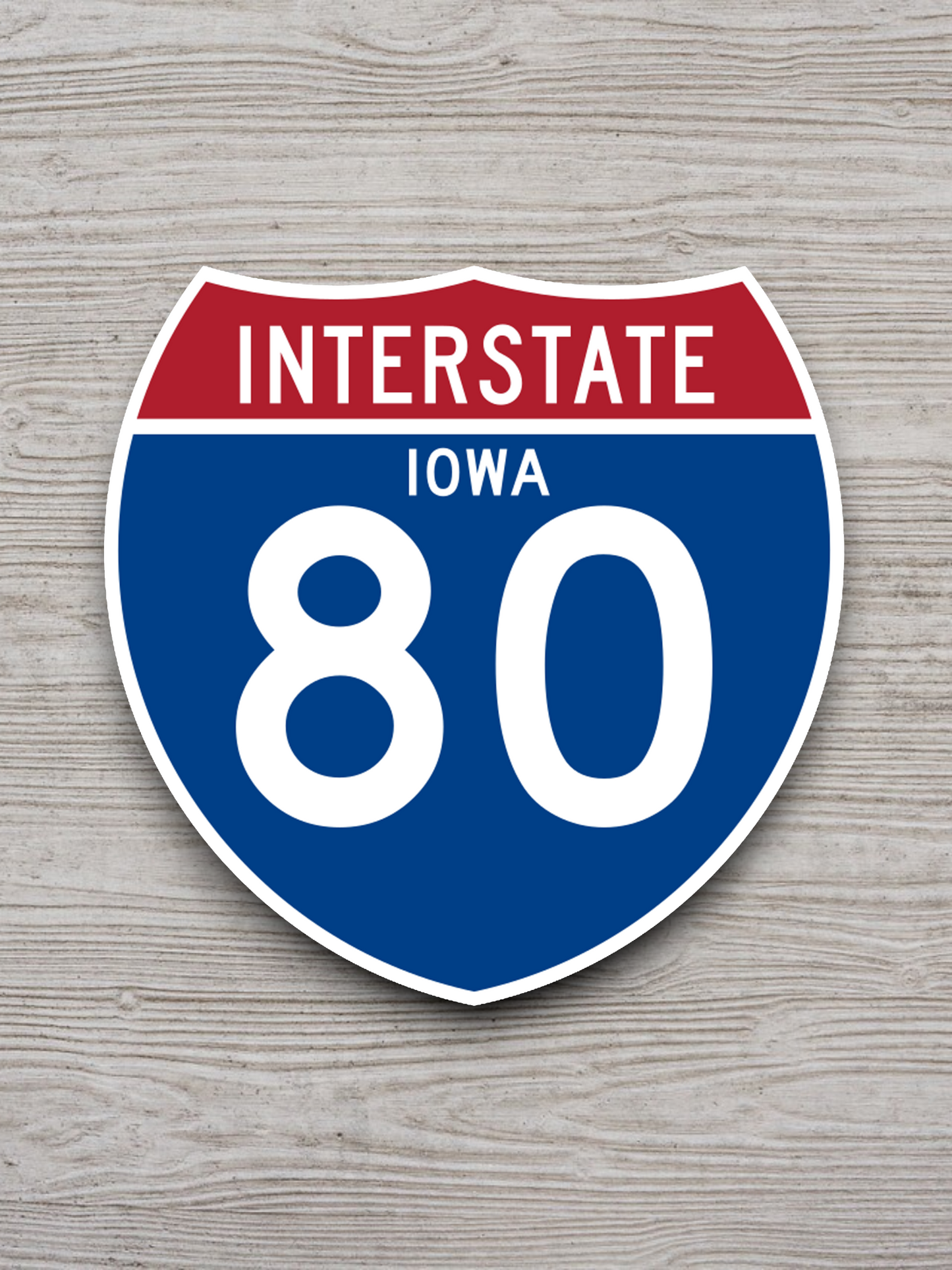 Interstate I-80 Iowa - Road Sign Sticker