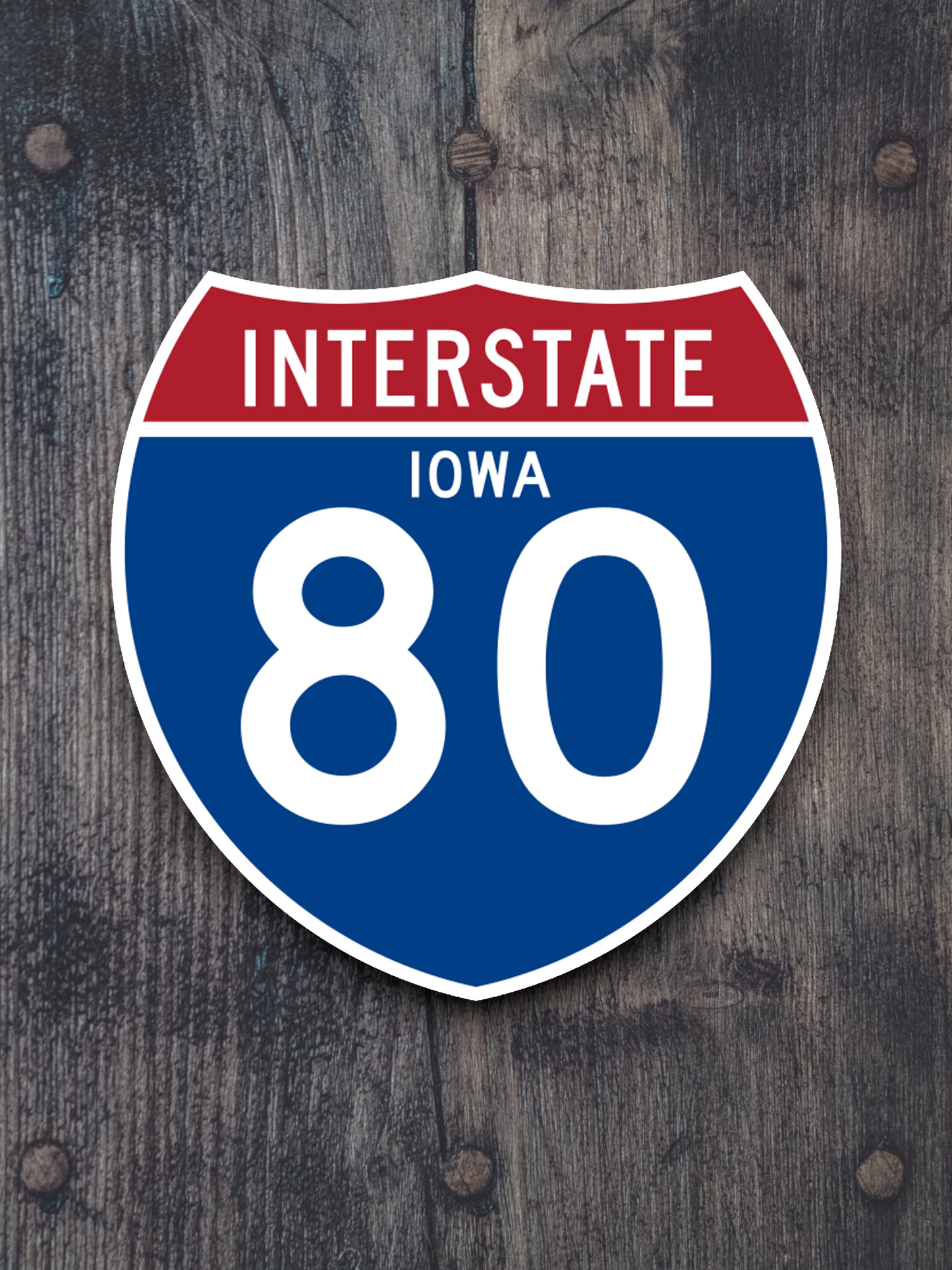 Interstate I-80 Iowa - Road Sign Sticker