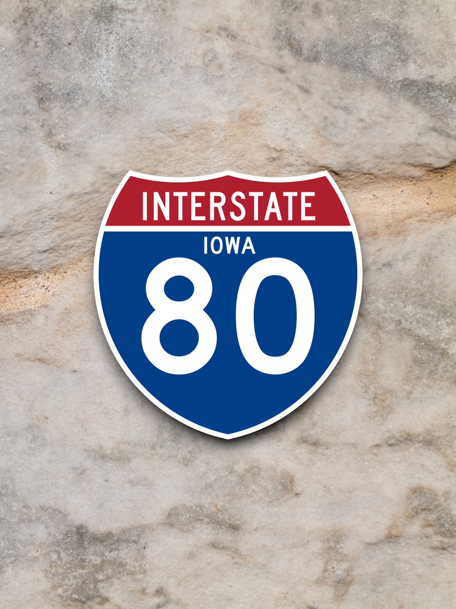 Interstate I-80 Iowa - Road Sign Sticker