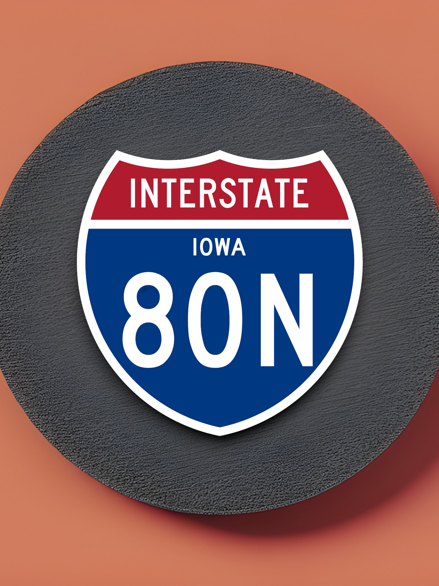 Interstate I-80N Iowa - Road Sign Sticker