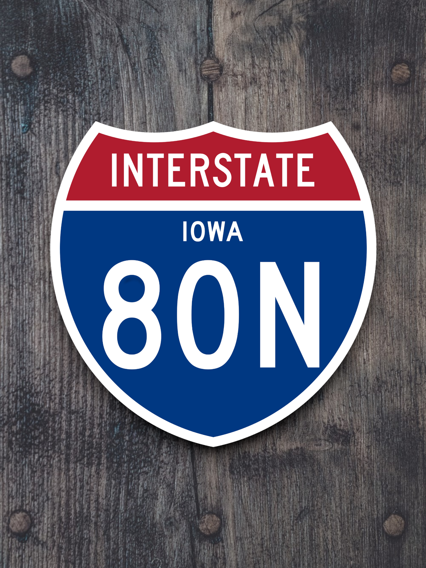 Interstate I-80N Iowa - Road Sign Sticker