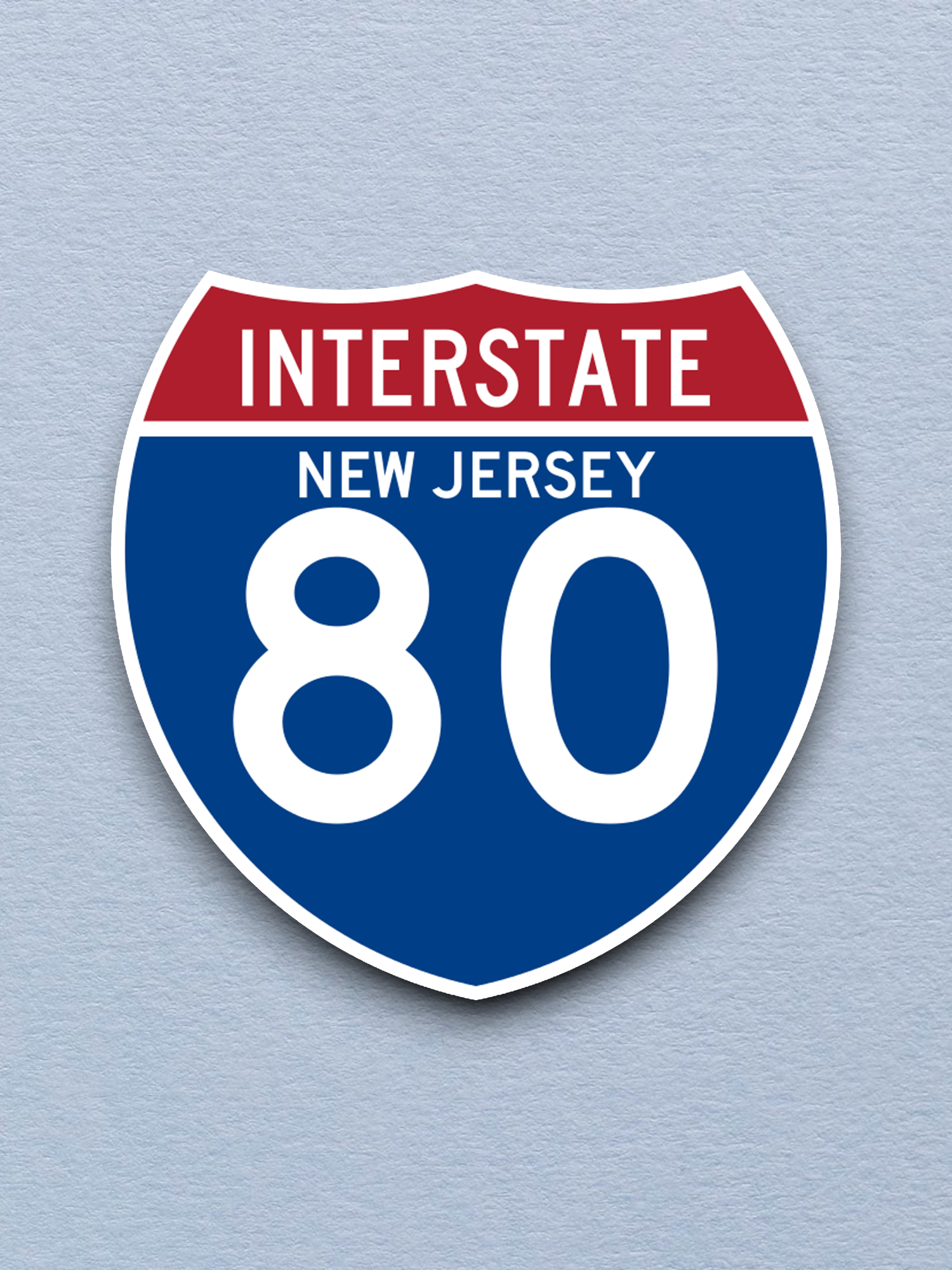 Interstate I-80 New Jersey - Road Sign Sticker