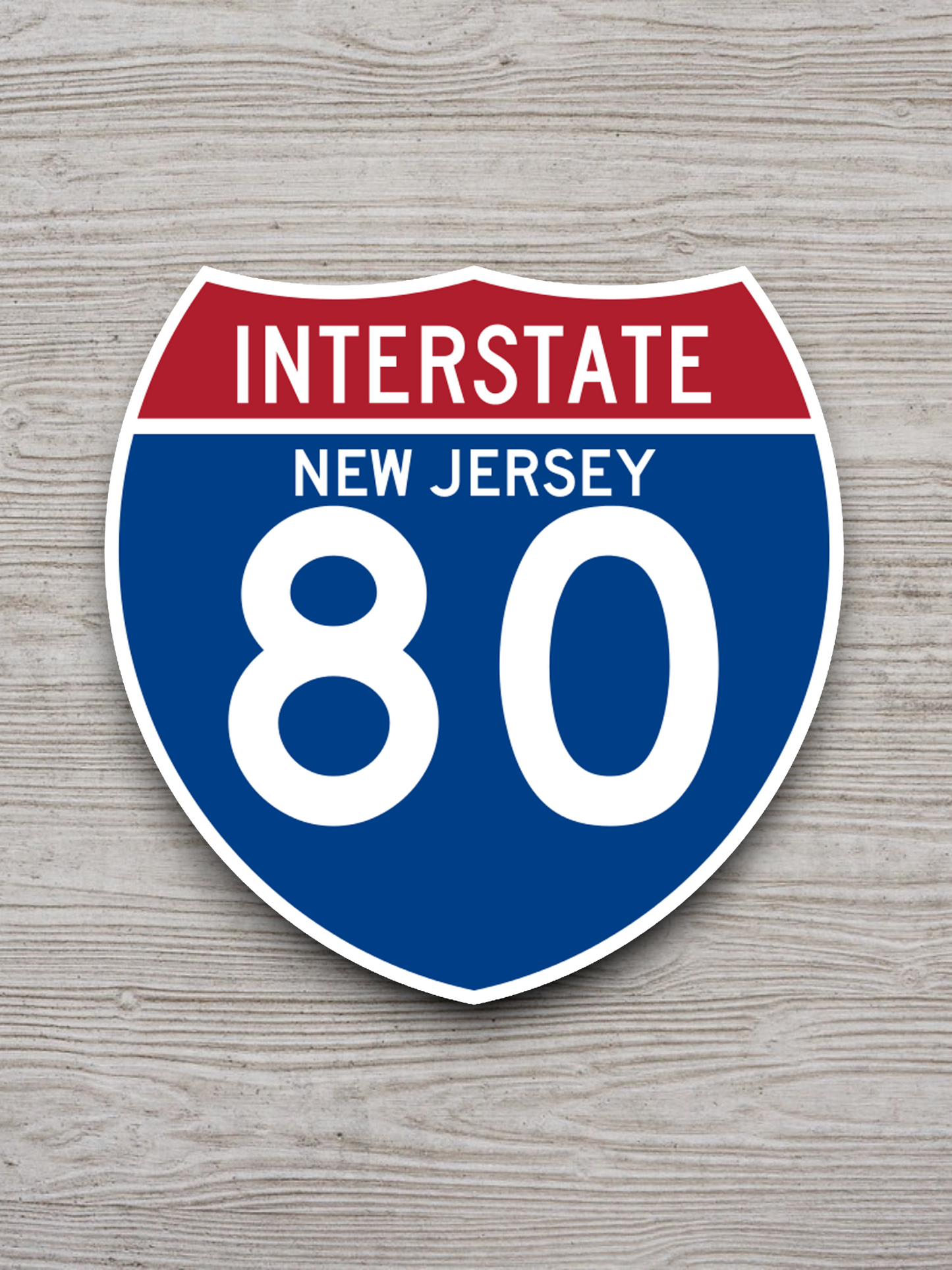 Interstate I-80 New Jersey - Road Sign Sticker