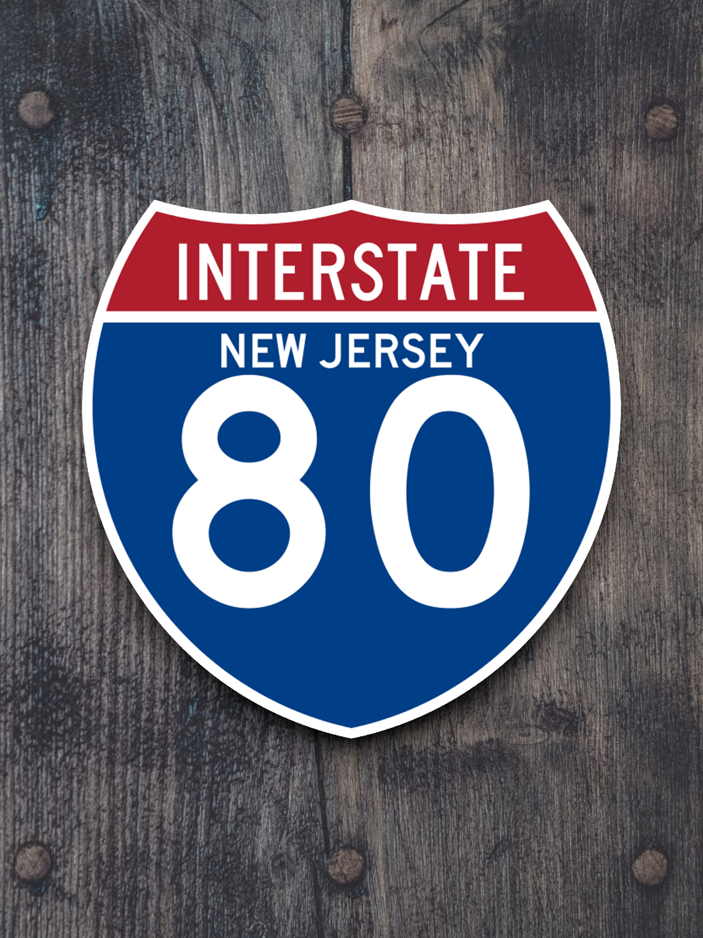 Interstate I-80 New Jersey - Road Sign Sticker