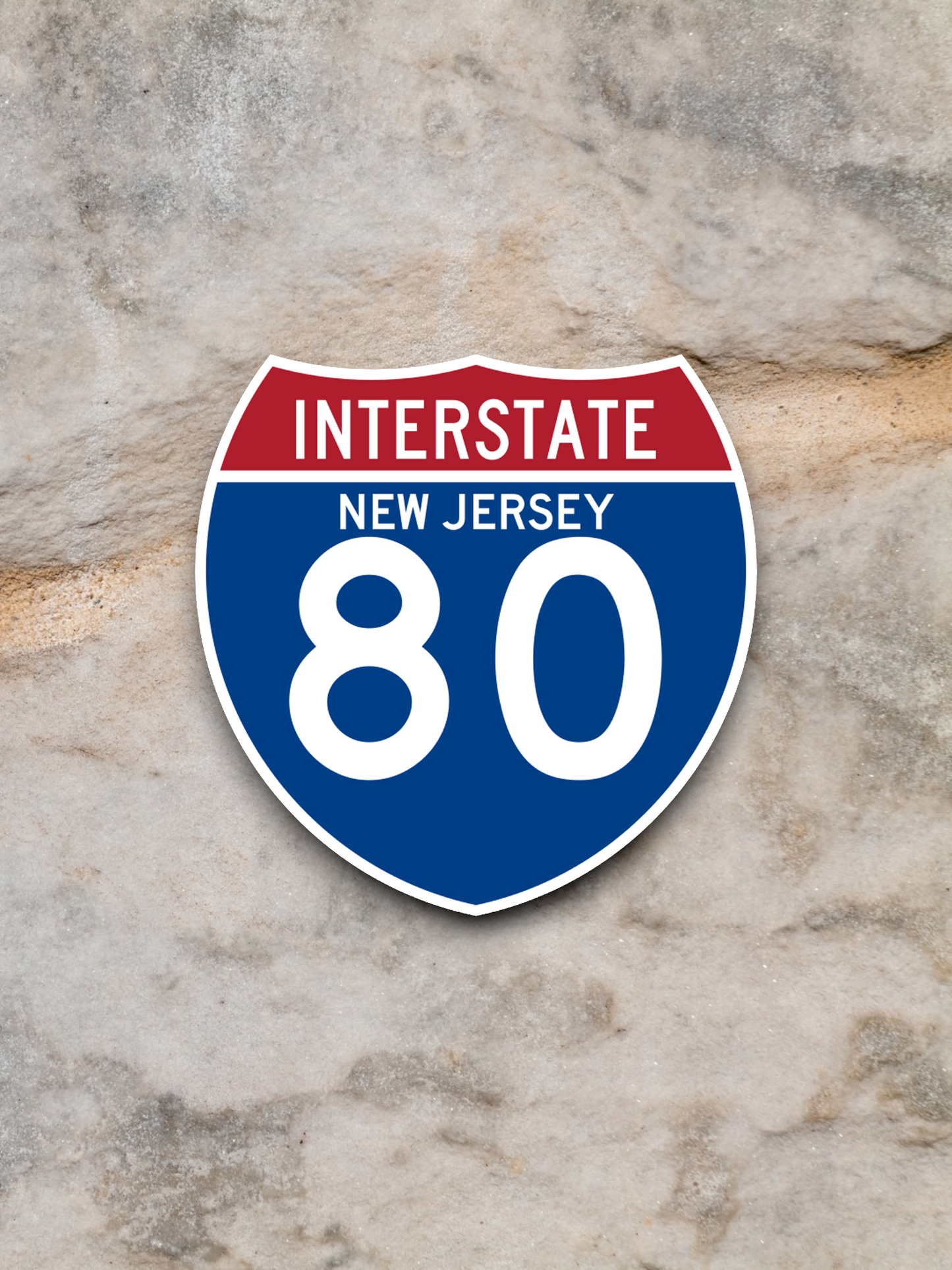 Interstate I-80 New Jersey - Road Sign Sticker