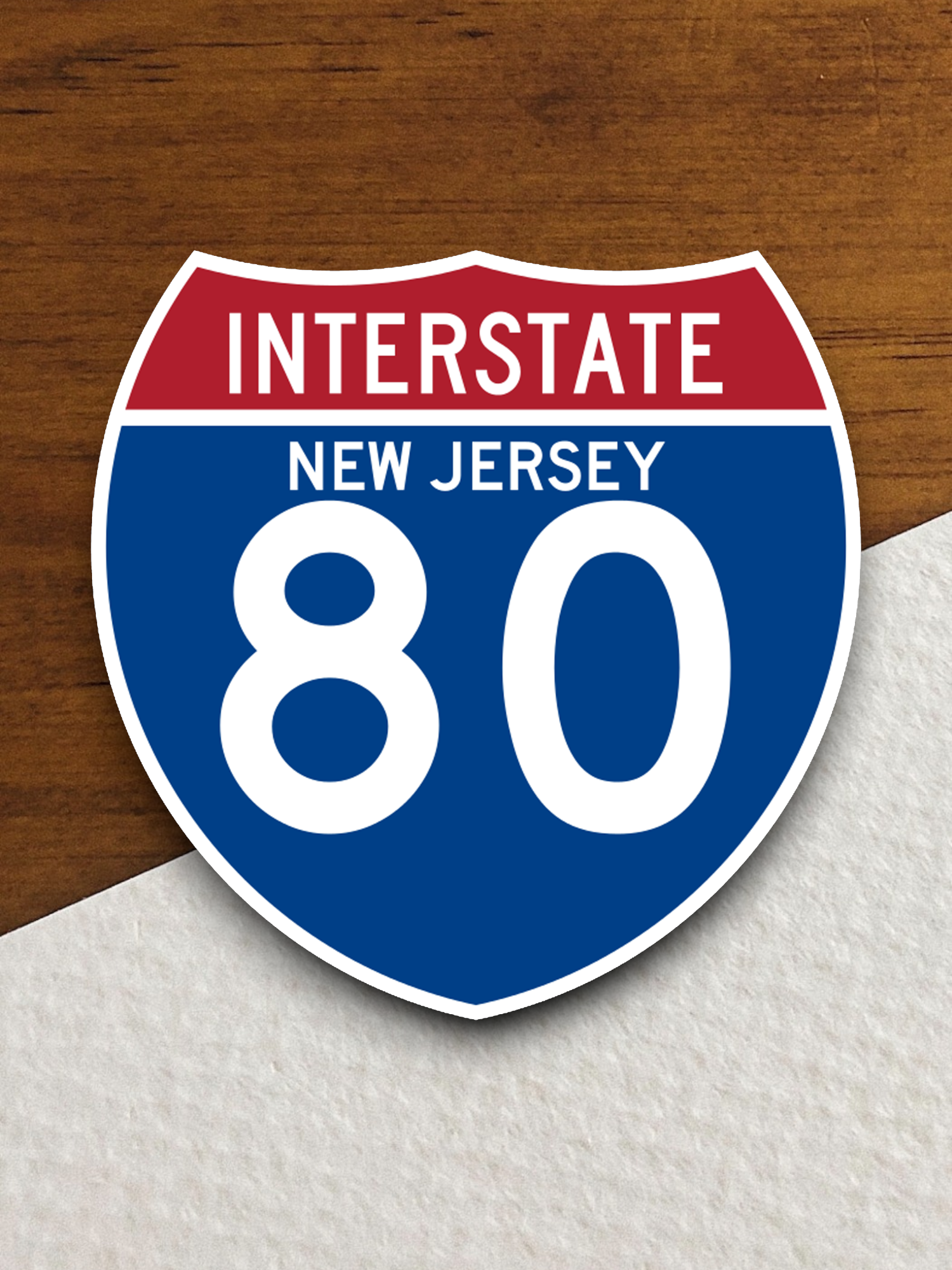 Interstate I-80 New Jersey - Road Sign Sticker