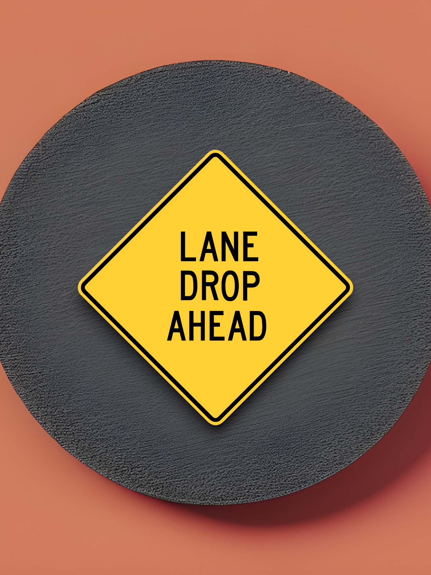 Lane drop ahead United States Road Sign Sticker