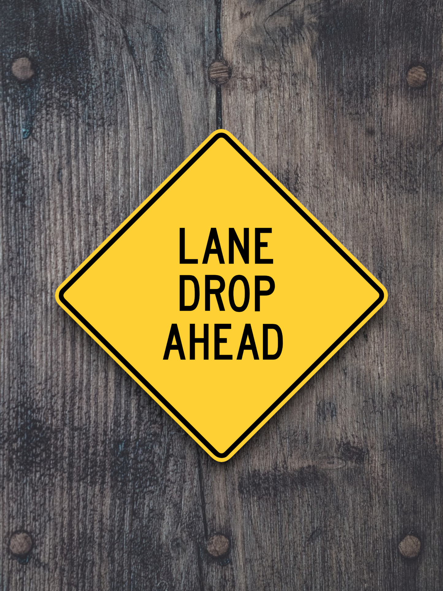 Lane drop ahead United States Road Sign Sticker