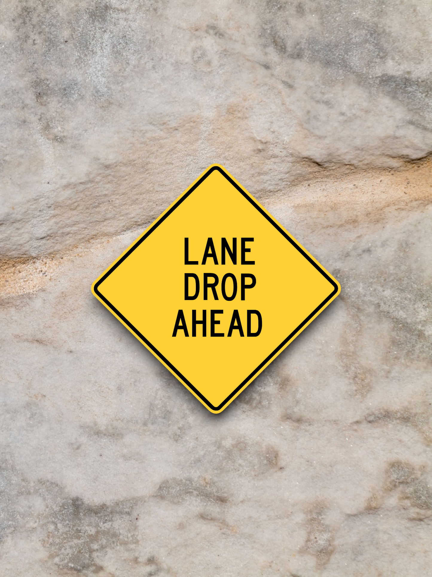 Lane drop ahead United States Road Sign Sticker