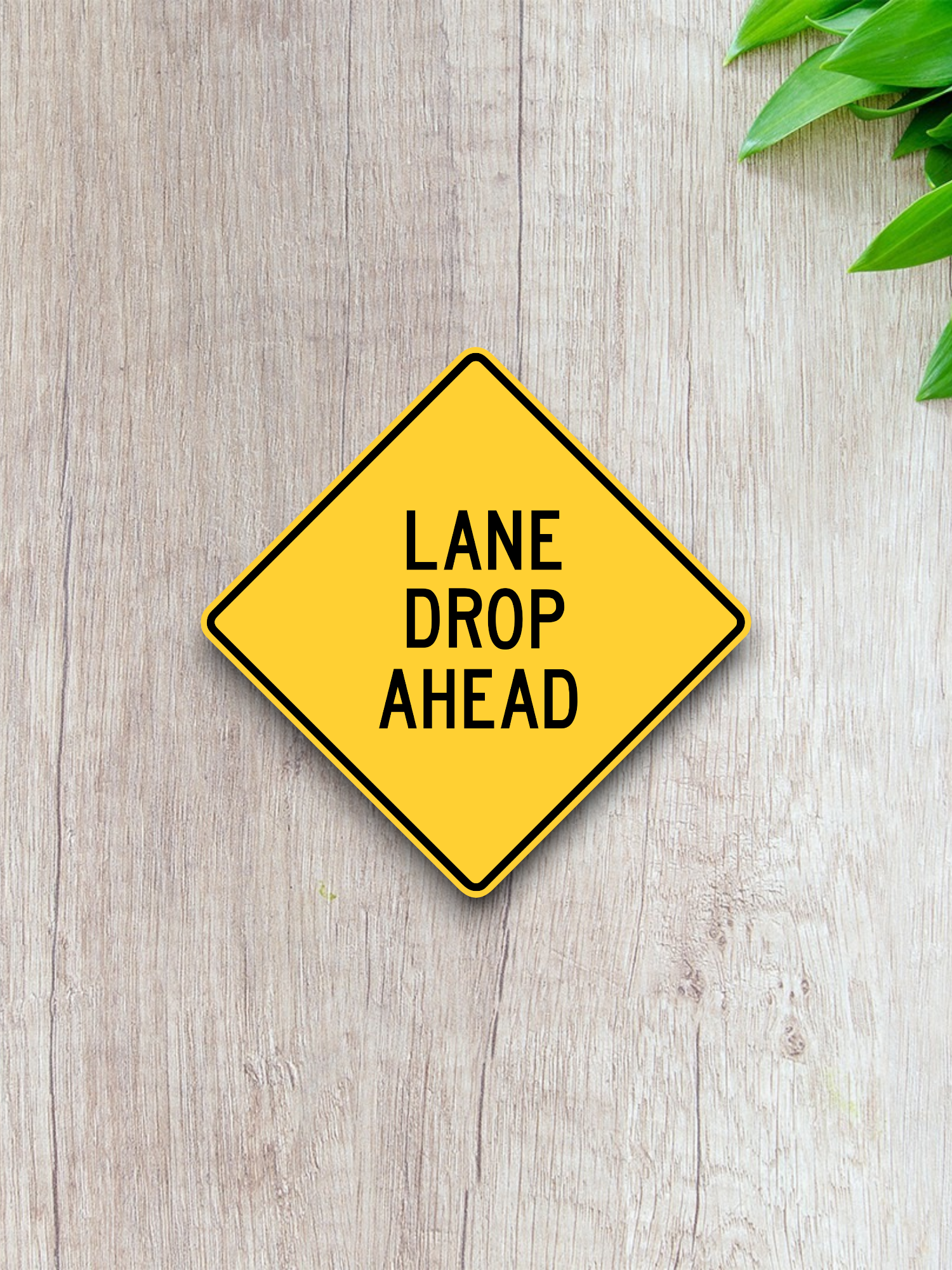 Lane drop ahead United States Road Sign Sticker