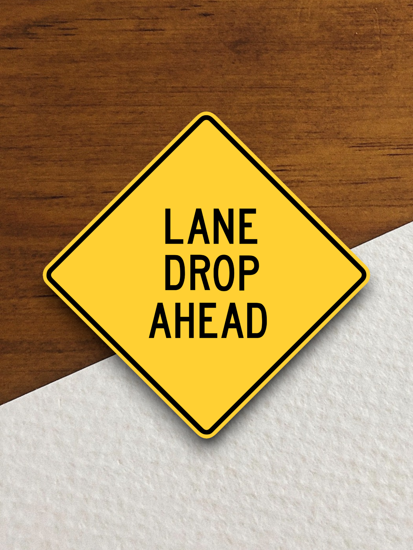 Lane drop ahead United States Road Sign Sticker