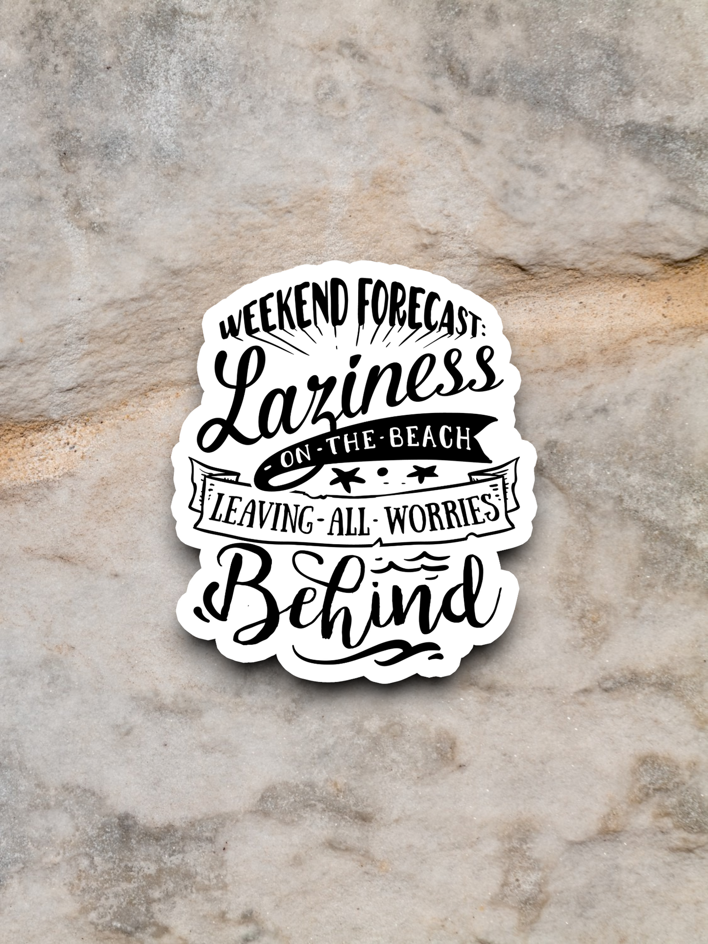 Laziness on the Beach Leaving All Worries Behind Travel Sticker