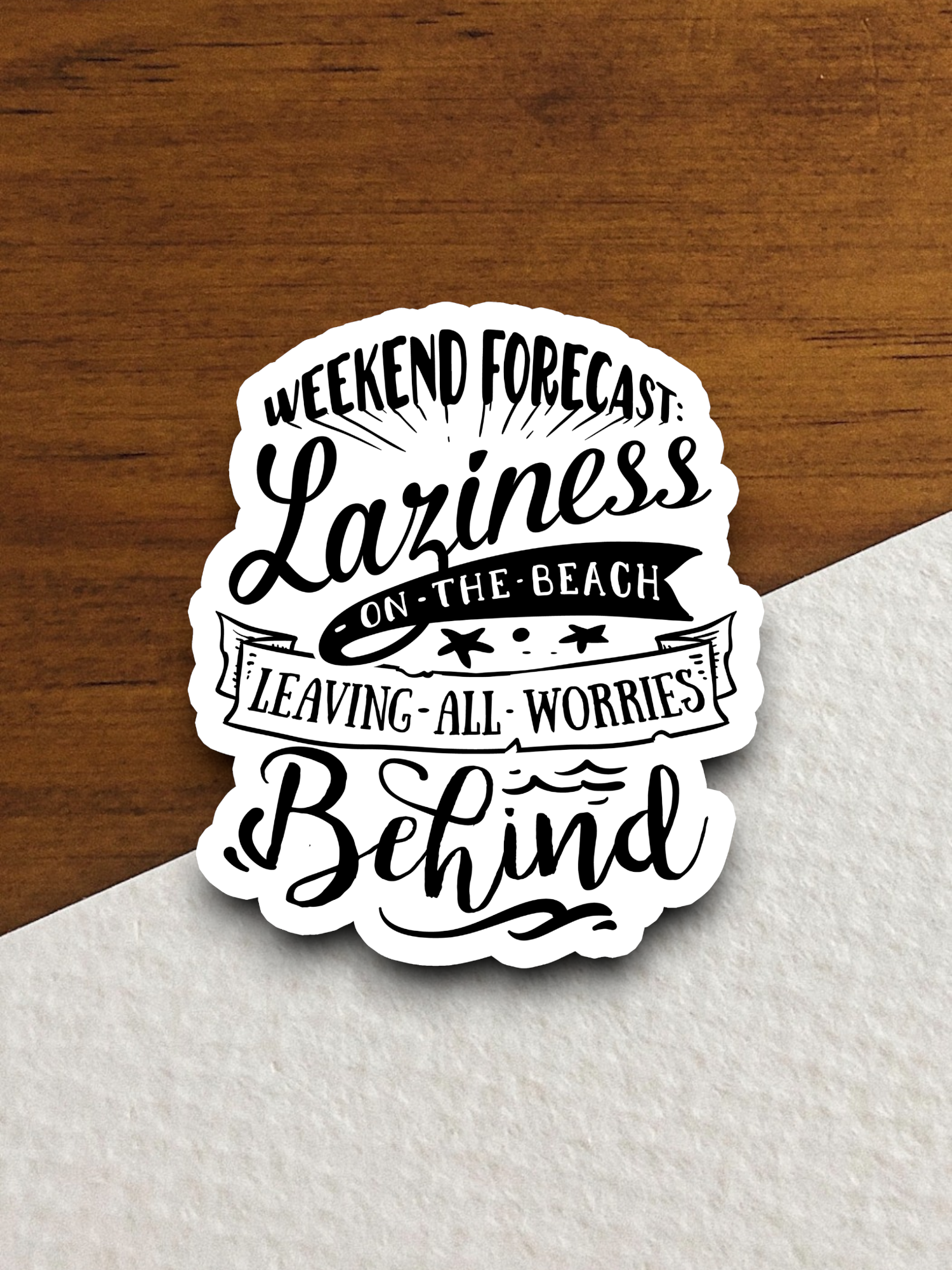 Laziness on the Beach Leaving All Worries Behind Travel Sticker