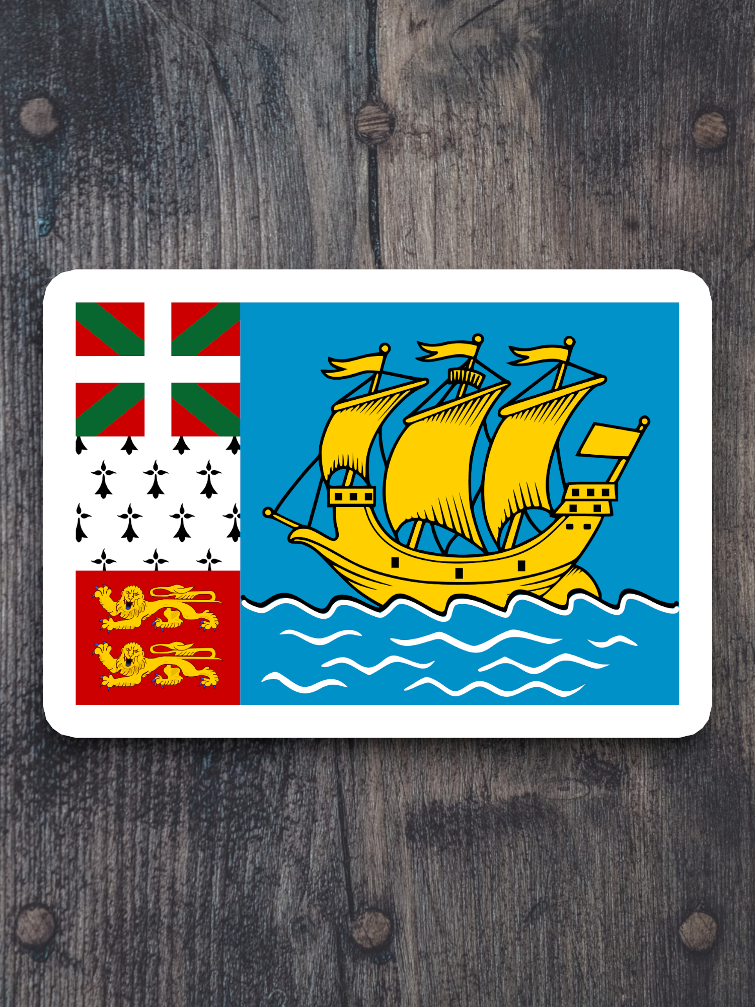 Saint Pierre and Miquelon Flag - International Country Flag Sticker