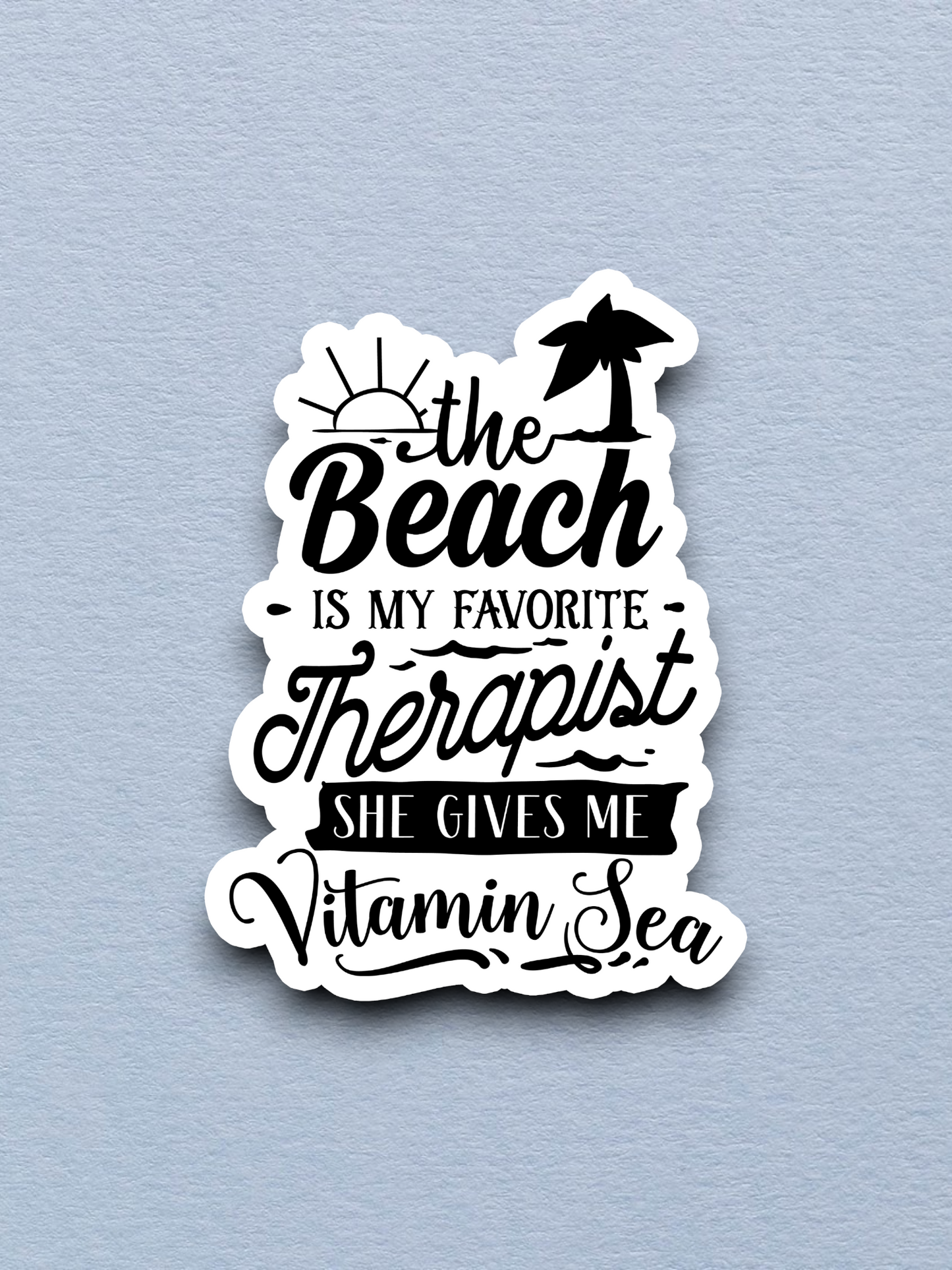 The Beach is my Favorite Therapist Travel Sticker