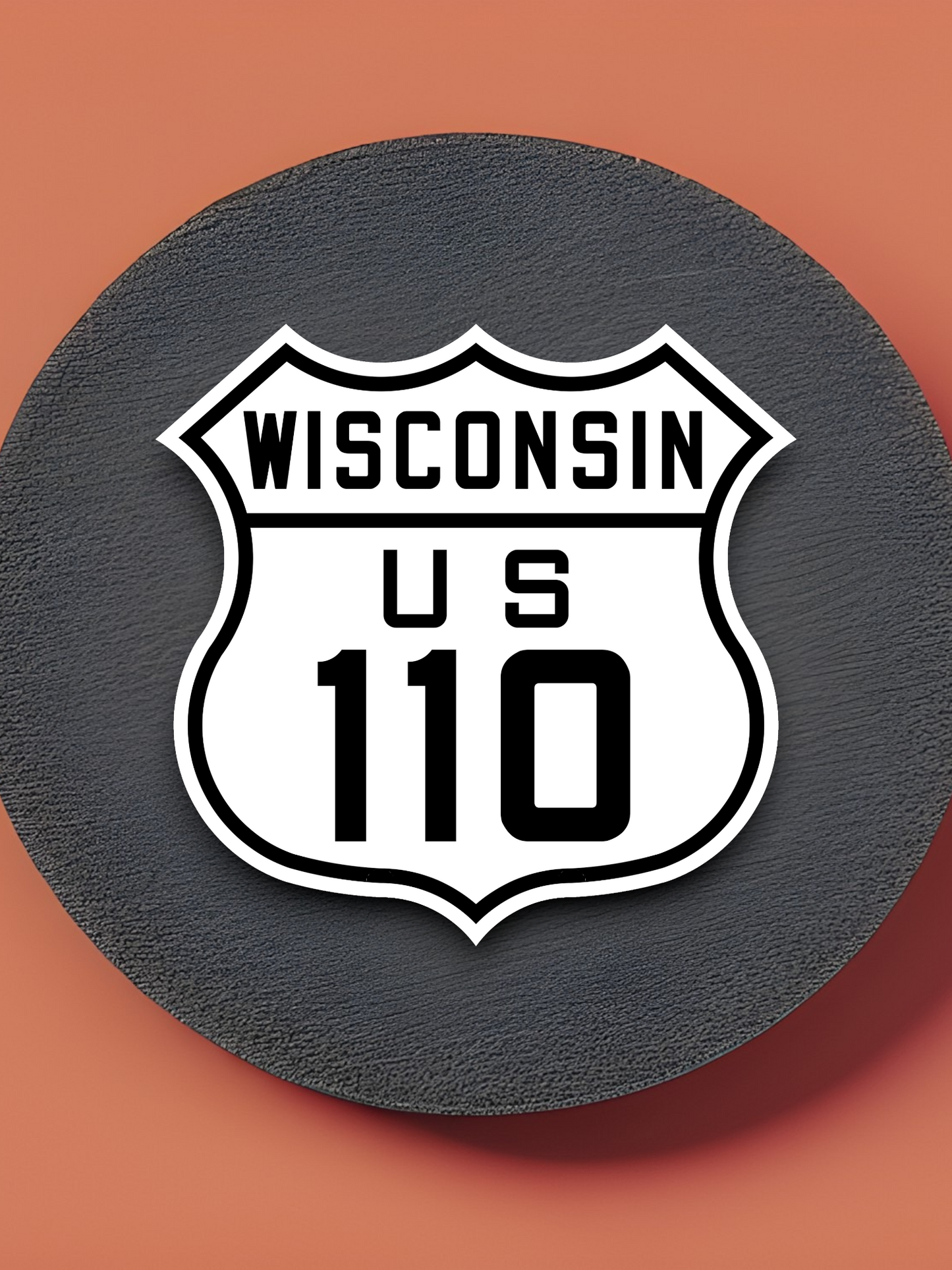 U.S. Route 110 Wisconsin Road Sign Sticker