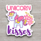 Unicorn Kisses Animal Sticker