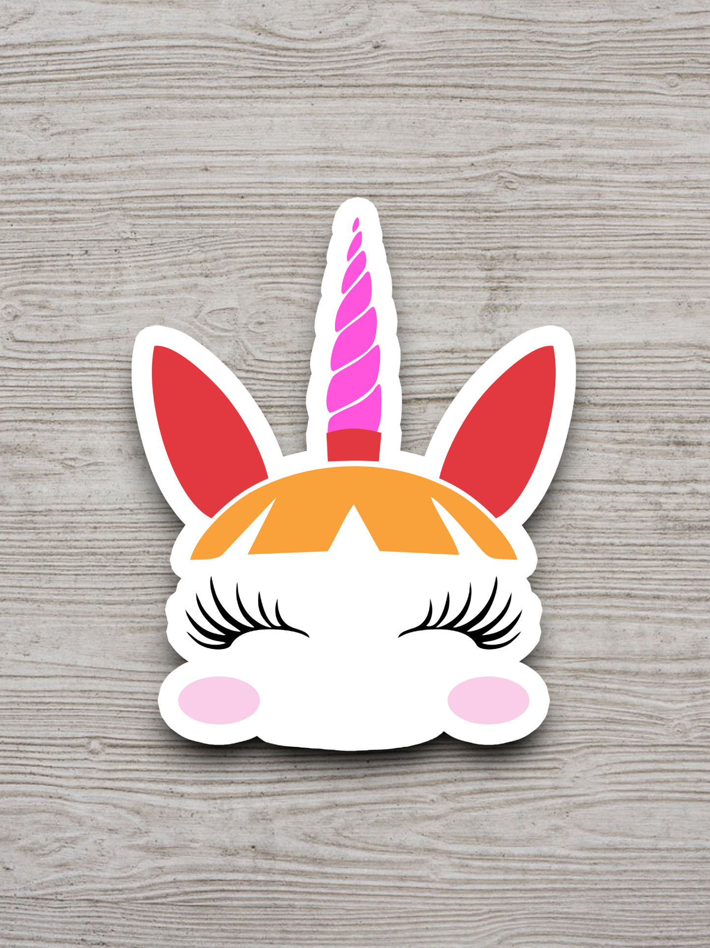 Unicorn Pink Horn  1 Animal Sticker