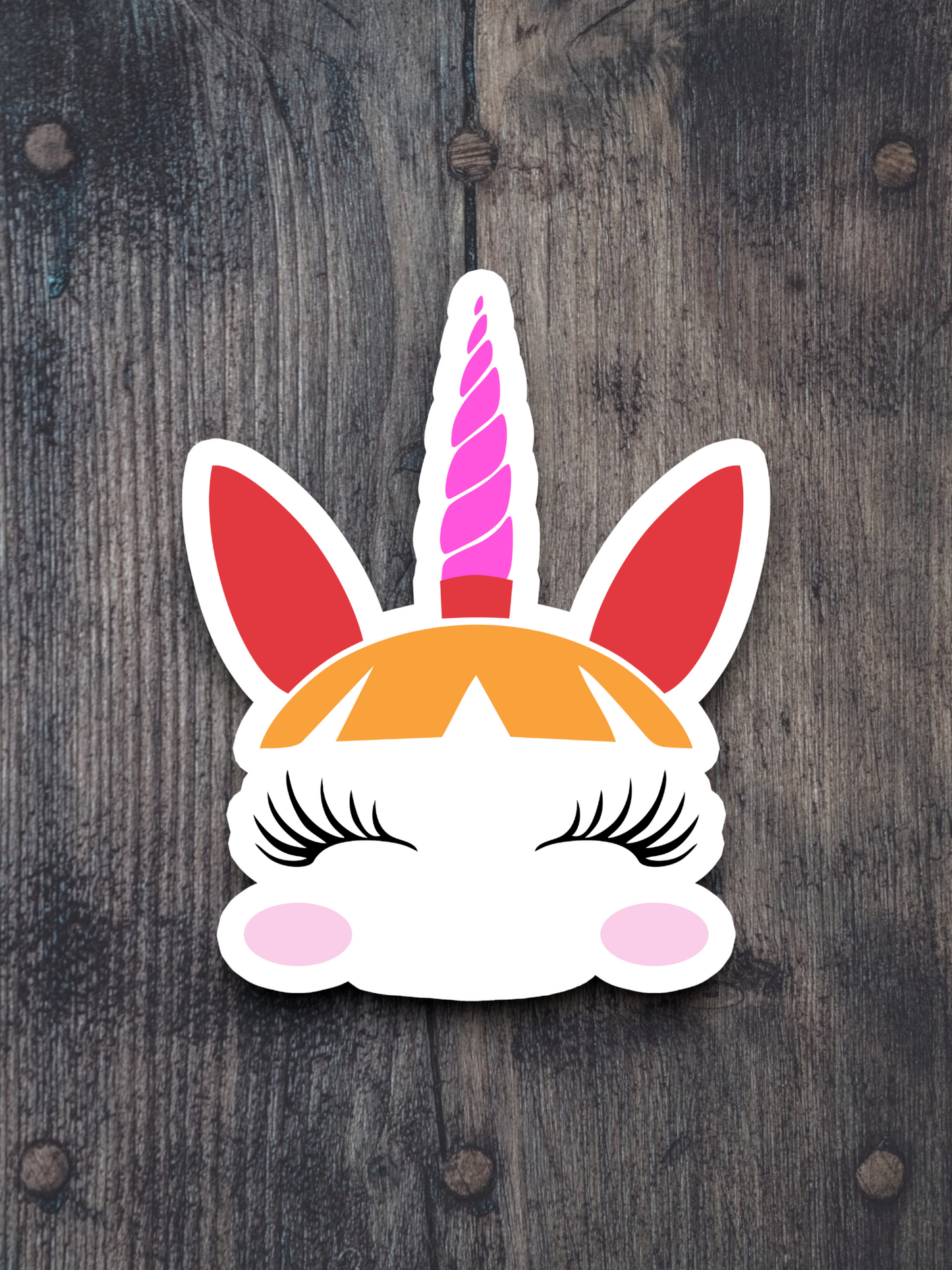 Unicorn Pink Horn  1 Animal Sticker