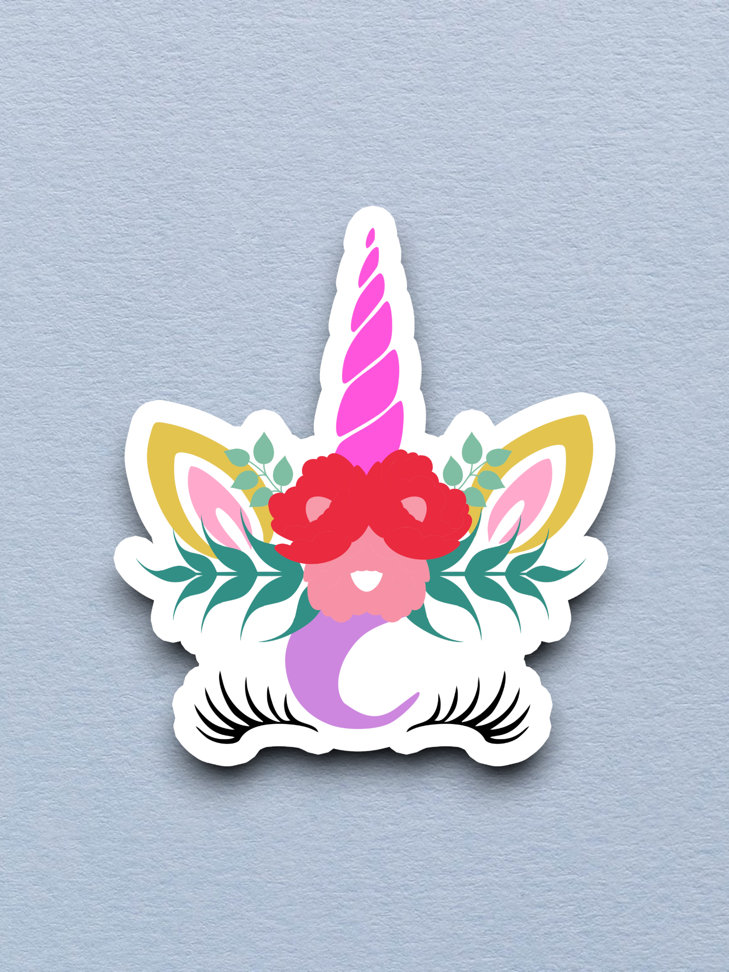 Unicorn Pink Horn  3 Animal Sticker