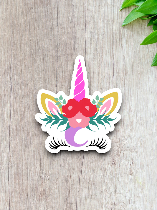 Unicorn Pink Horn  3 Animal Sticker