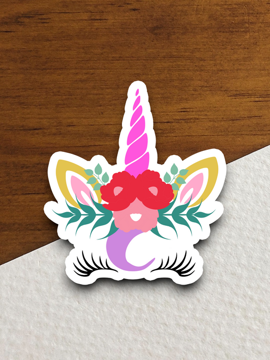 Unicorn Pink Horn  3 Animal Sticker