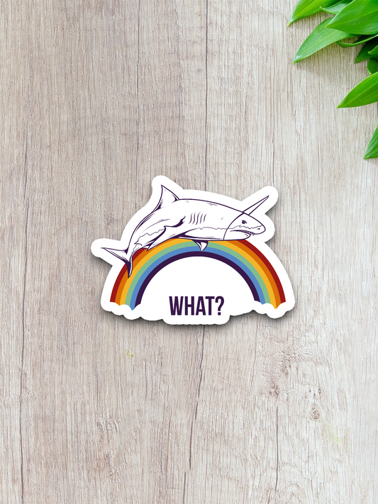 Unicorn Shark over Rainbow What Animal Sticker