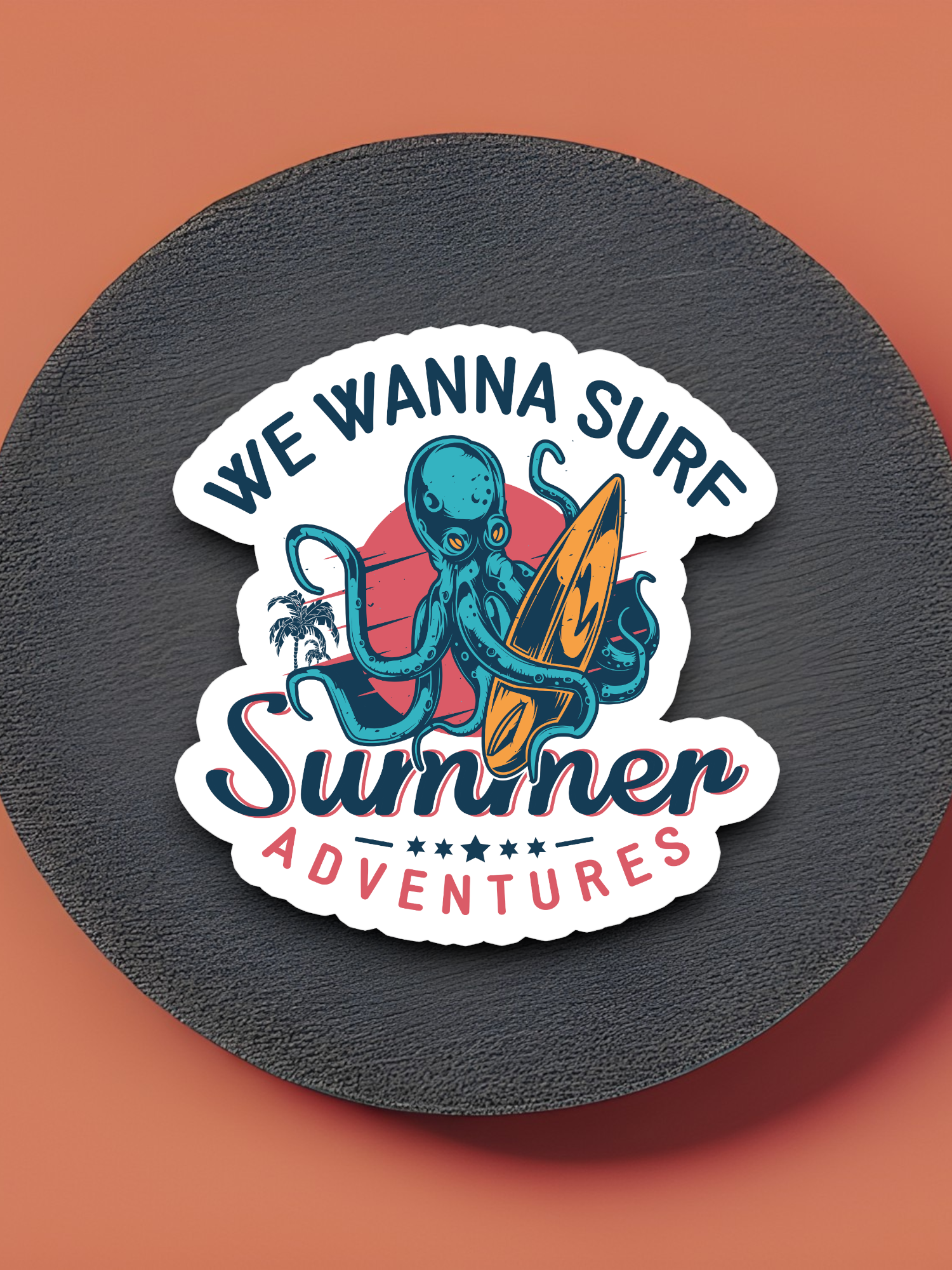 We Wanna Surf Travel Sticker