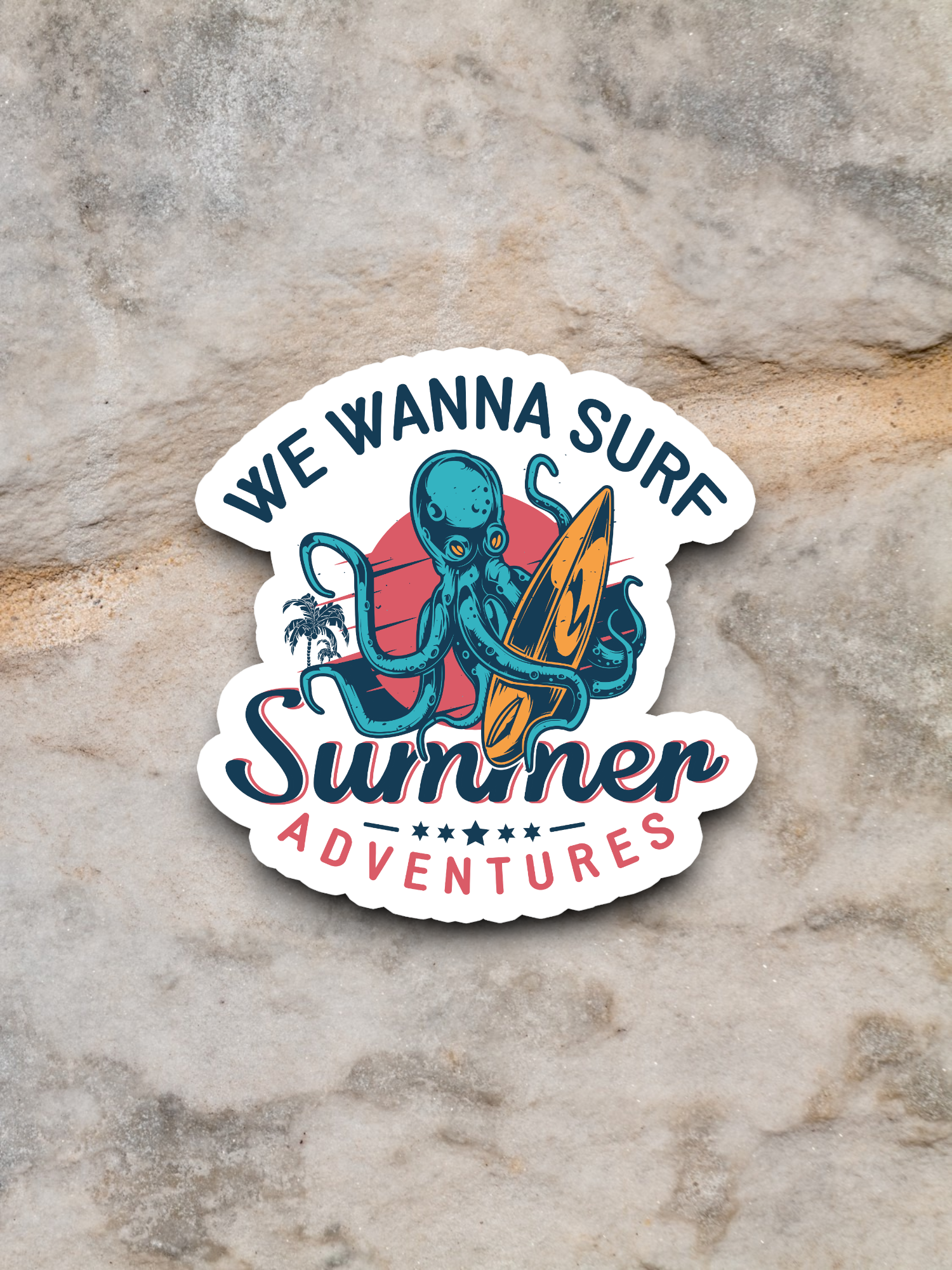 We Wanna Surf Travel Sticker