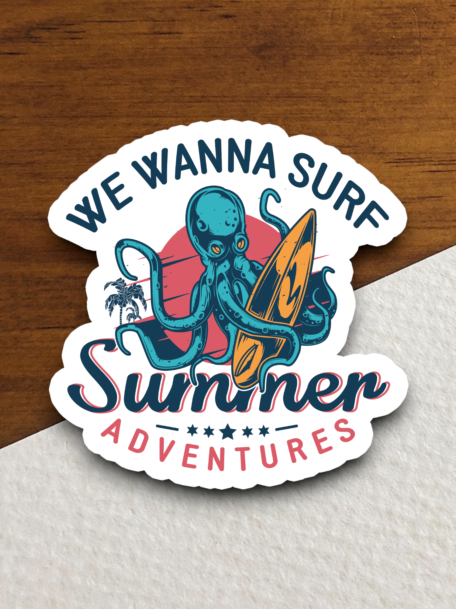 We Wanna Surf Travel Sticker