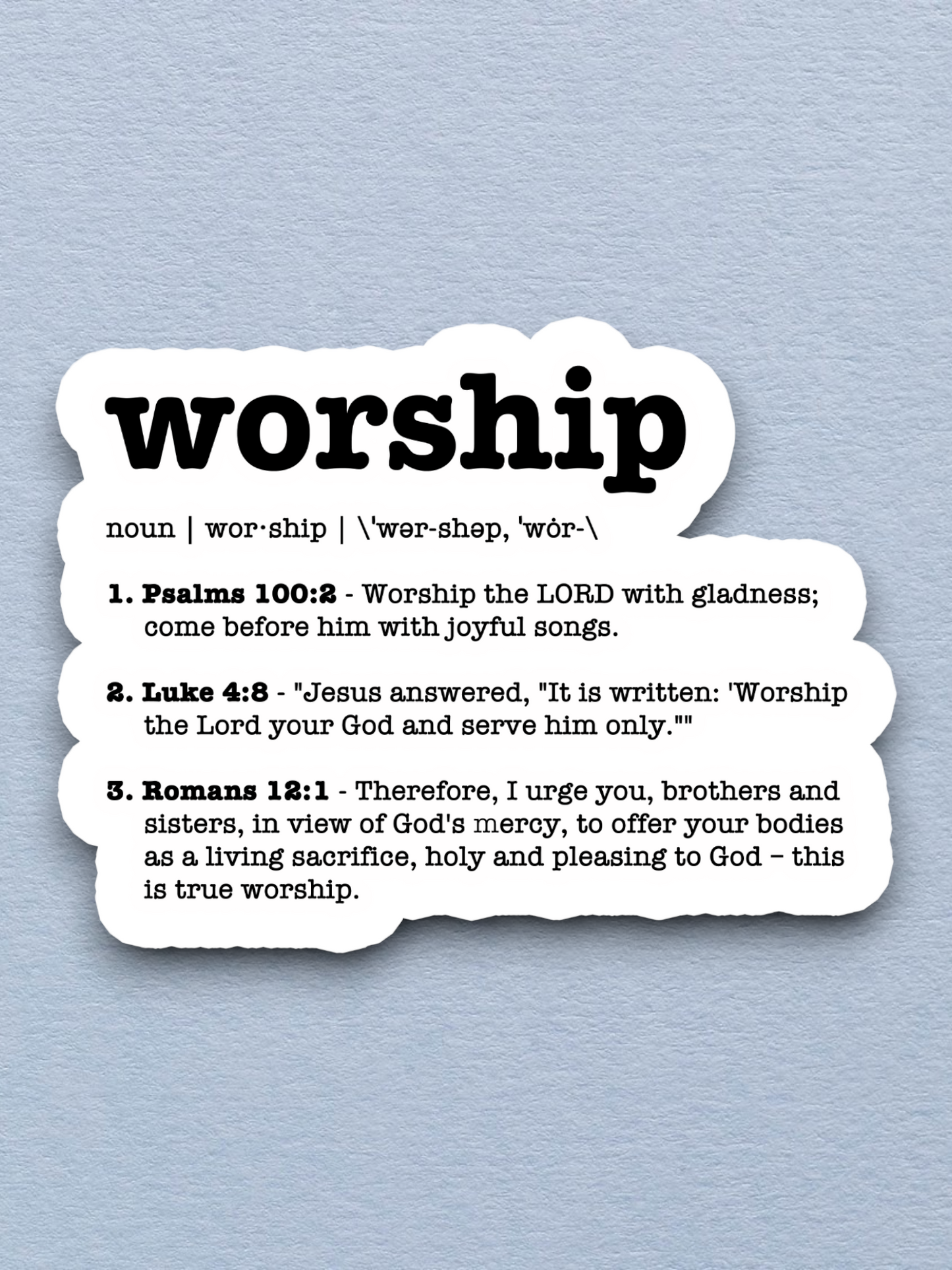 Worship Defined - Version 01 - Faith Sticker