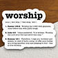 Worship Defined - Version 01 - Faith Sticker