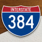 United States Road Sign Interstate Route I-384 sticker, Interstate Highway Sign Expressway Stickers, Highway Sign Road Trip Sticker