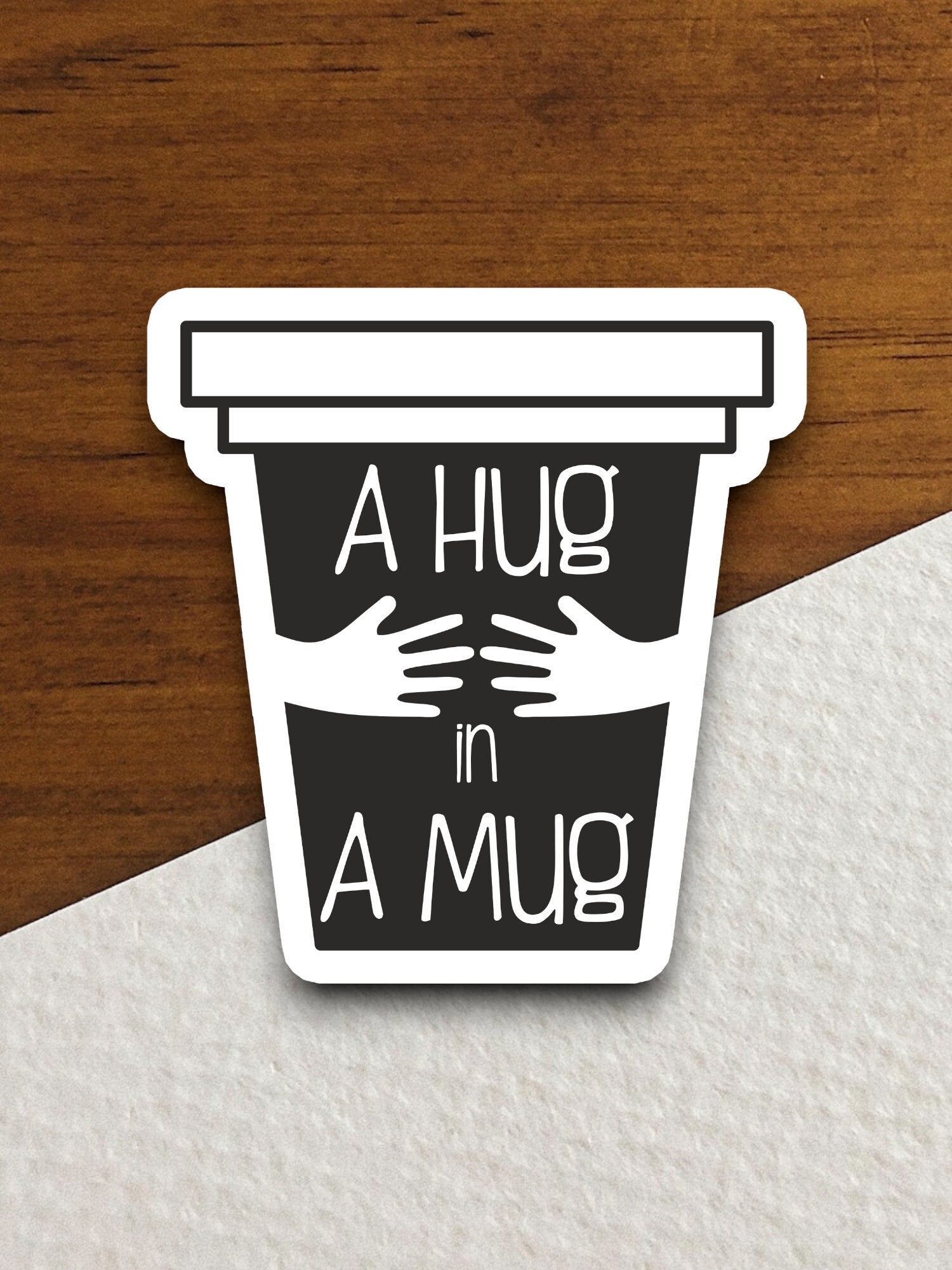 A hug in a mug coffee lover sticker, Funny Stickers, Coffee Sticker, Caffeine, Coffee Lover, Cafe, Decaf, Barista Sticker