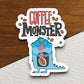 Coffee monster sticker, Funny Stickers, Coffee Sticker, Caffeine, Coffee Lover, Cafe, Decaf, Barista Sticker