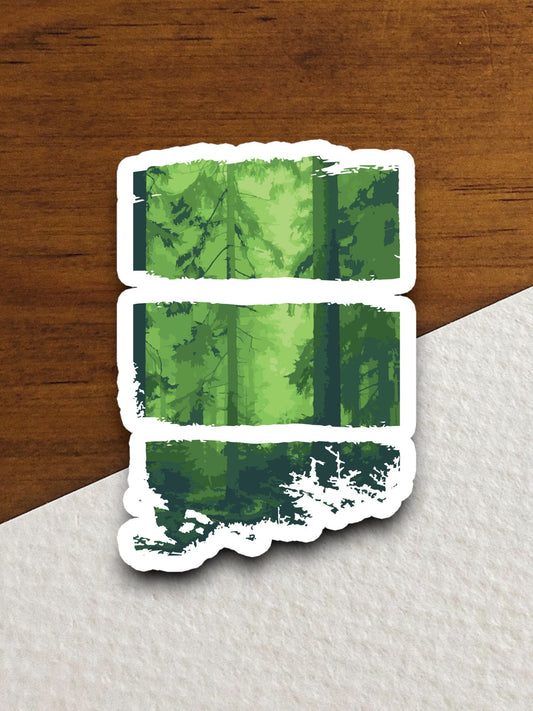 Forest Scene Vacation Sticker, vacation sticker, travel sticker, room decor, water bottle sticker, laptop sticker