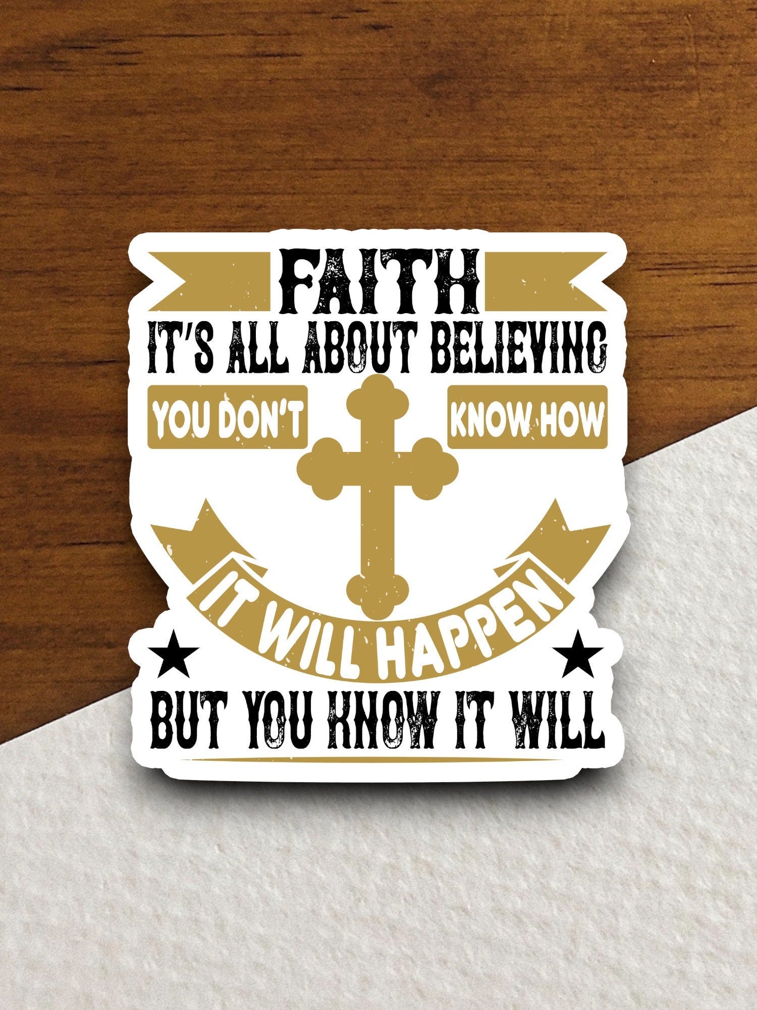 Faith it's all about believing sticker, Religious Sticker, Faith Sticker, Worship Sticker, Christian Sticker, Scripture Sticker, Room Décor