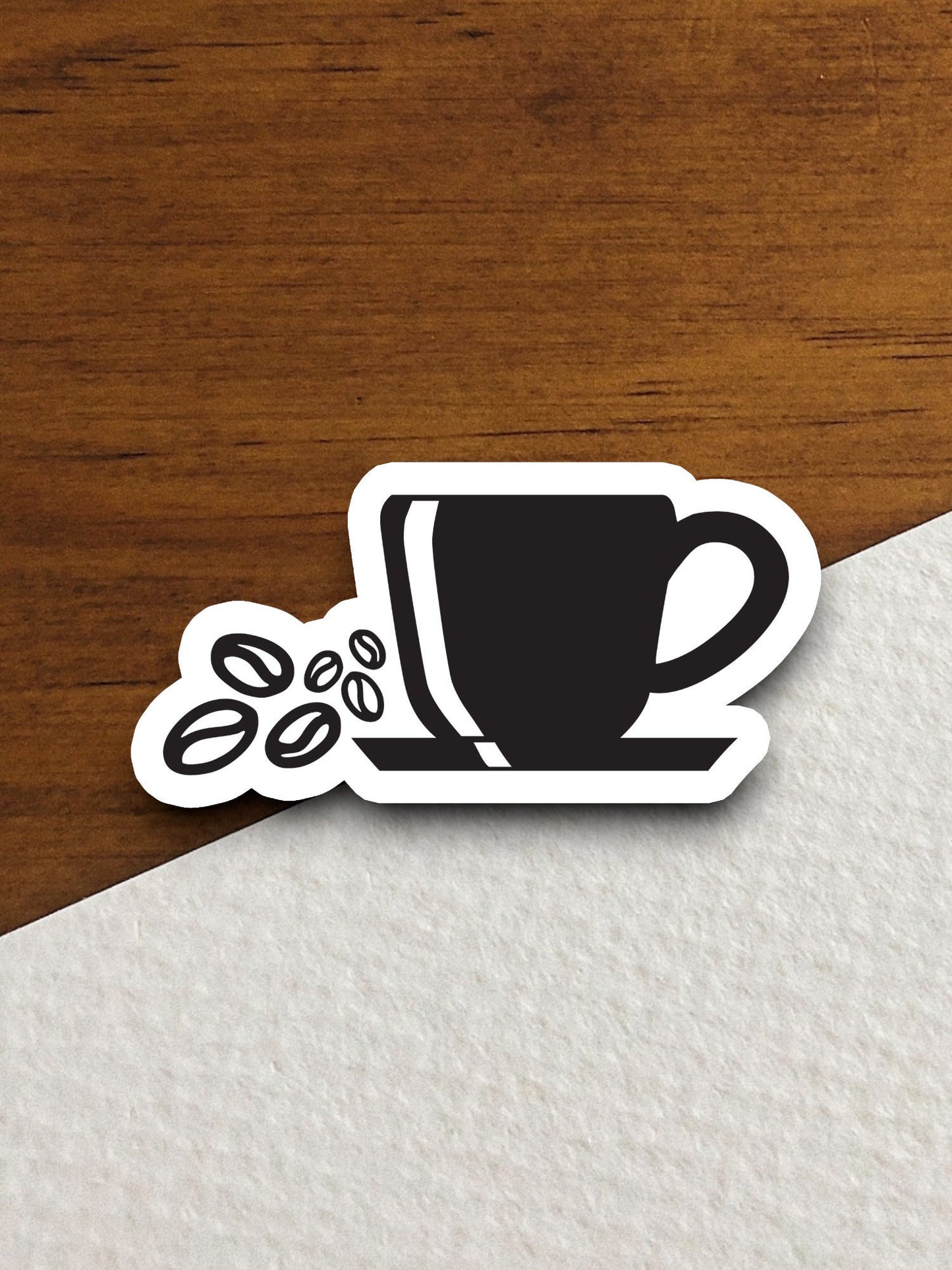 Coffee cup and coffee beans sticker, Funny Stickers, Coffee Sticker, Caffeine, Coffee Lover, Cafe, Decaf, Barista Sticker