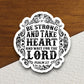 Be strong and take heart and wait for the Lord sticker, strong sticker, heart sticker, Religious Sticker, Faith Sticker, laptop decal, bible