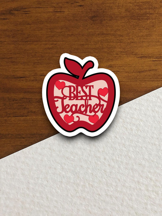 Best Teacher Apple Sticker, Teacher Sticker, Education Sticker, School Sticker, Cute Sticker, Room Decor, Back to School