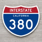 Interstate route  380 california sticker, California sticker, Interstate Highway Sign Expressway Stickers, Highway Sign Road Trip Sticker